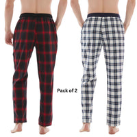 Men's Cotton Flannel Pyjama Bottoms - Lightweight Comfort, Pack of 2