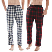 Men's Cotton Flannel Pyjama Bottoms - Lightweight Comfort, Pack of 2