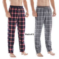 Men's Cotton Flannel Pyjama Bottoms - Lightweight Comfort, Pack of 2