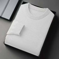 SaneShoppe-Men's Classic Crewneck Knit Pullover Sweater, Lightweight Solid Color Soft Casual Sweater