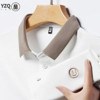 SaneShoppe-Men's 2026 Embroidered Cotton Polo Shirt Casual Comfortable Short-Sleeved Top