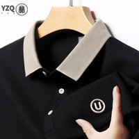 SaneShoppe-Men's 2026 Embroidered Cotton Polo Shirt Casual Comfortable Short-Sleeved Top