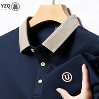 SaneShoppe-Men's 2026 Embroidered Cotton Polo Shirt Casual Comfortable Short-Sleeved Top