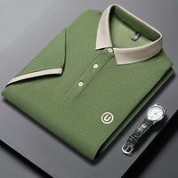 SaneShoppe-Men's 2026 Embroidered Cotton Polo Shirt Casual Comfortable Short-Sleeved Top