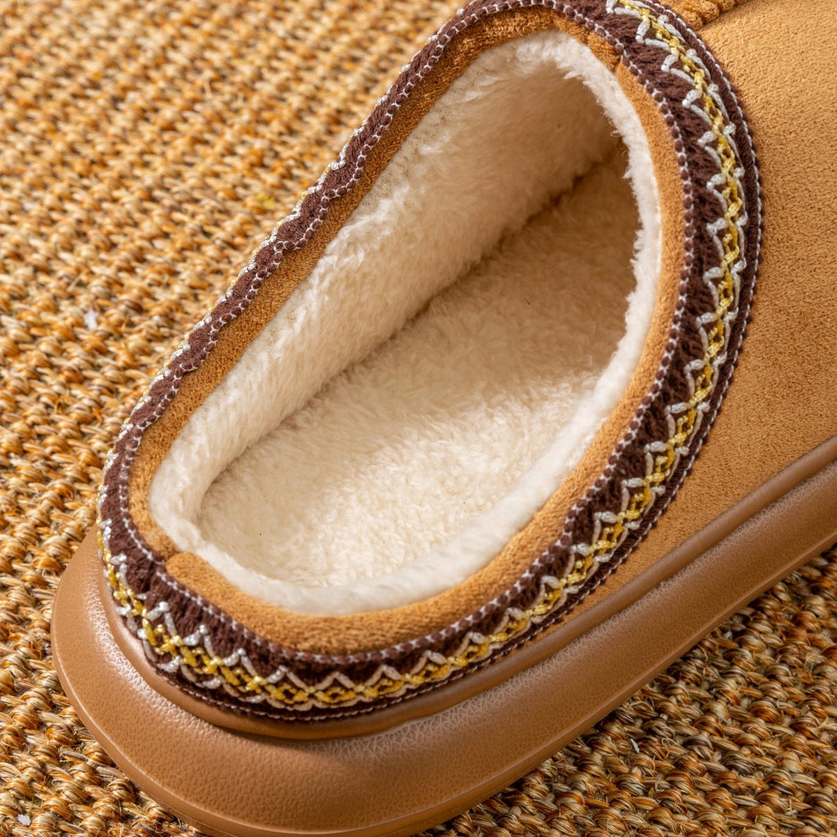SaneShoppe-Cozy Men's Plush Slippers with Fleece Lining and Non-Slip Sole for Indoor/Outdoor Use