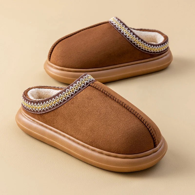 SaneShoppe-Cozy Men's Plush Slippers with Fleece Lining and Non-Slip Sole for Indoor/Outdoor Use