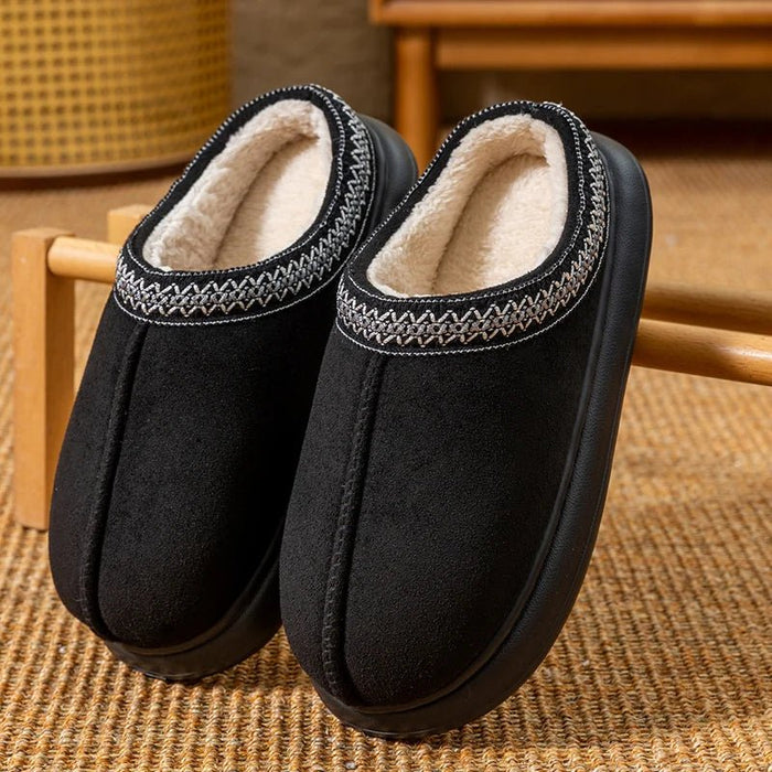 SaneShoppe-Cozy Men's Plush Slippers with Fleece Lining and Non-Slip Sole for Indoor/Outdoor Use