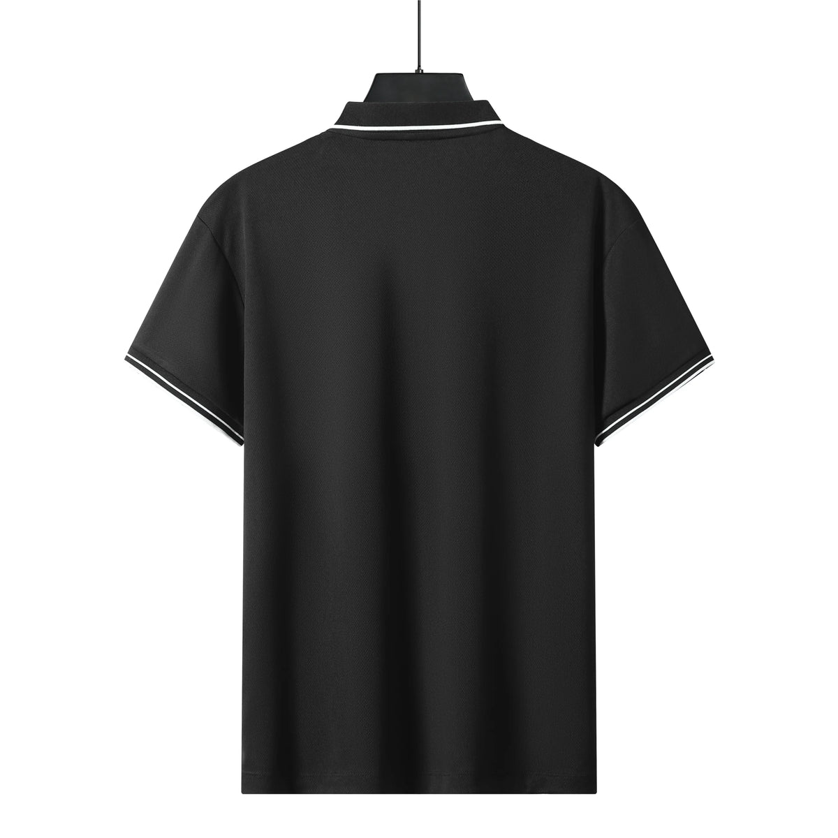 SaneShoppe-Men's Striped Polo Shirt with Letter Print - Casual Sporty Top