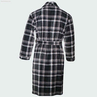Men's Fleece Dressing Gown - Soft Warm Checkered Pattern