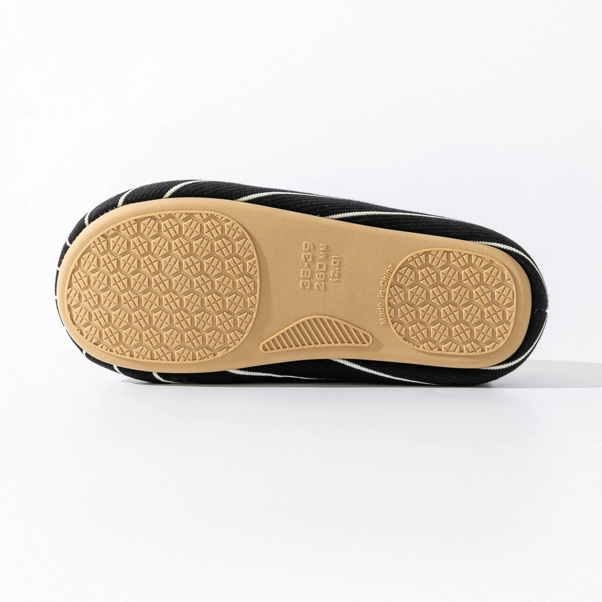 SaneShoppe - Men's Striped Slippers, Non - Slip Indoor House Shoes with Soft Flat Sole, Comfortable Bedroom Slippers for Winter and Home Use