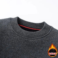SaneShoppe-Men's Warm Letter Knit Sweatercoat Fleece Lined Pullover