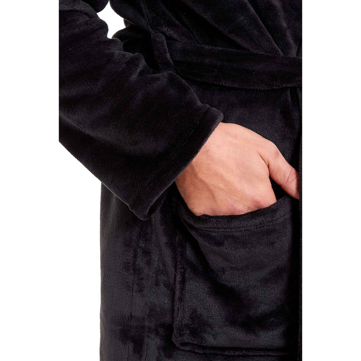 SaneShoppe - Men's Ultra - Soft Hooded Flannel Fleece Bathrobe Warm Plush Dressing Gown for Home Spa Gym Hotel by Daisy Dreamer