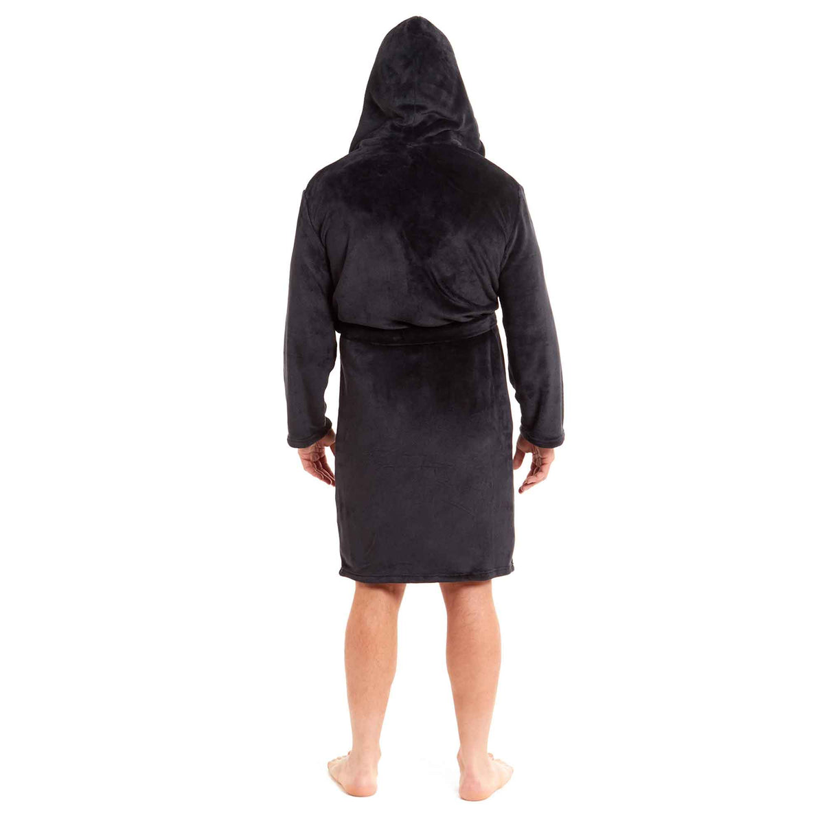 SaneShoppe - Men's Ultra - Soft Hooded Flannel Fleece Bathrobe Warm Plush Dressing Gown for Home Spa Gym Hotel by Daisy Dreamer