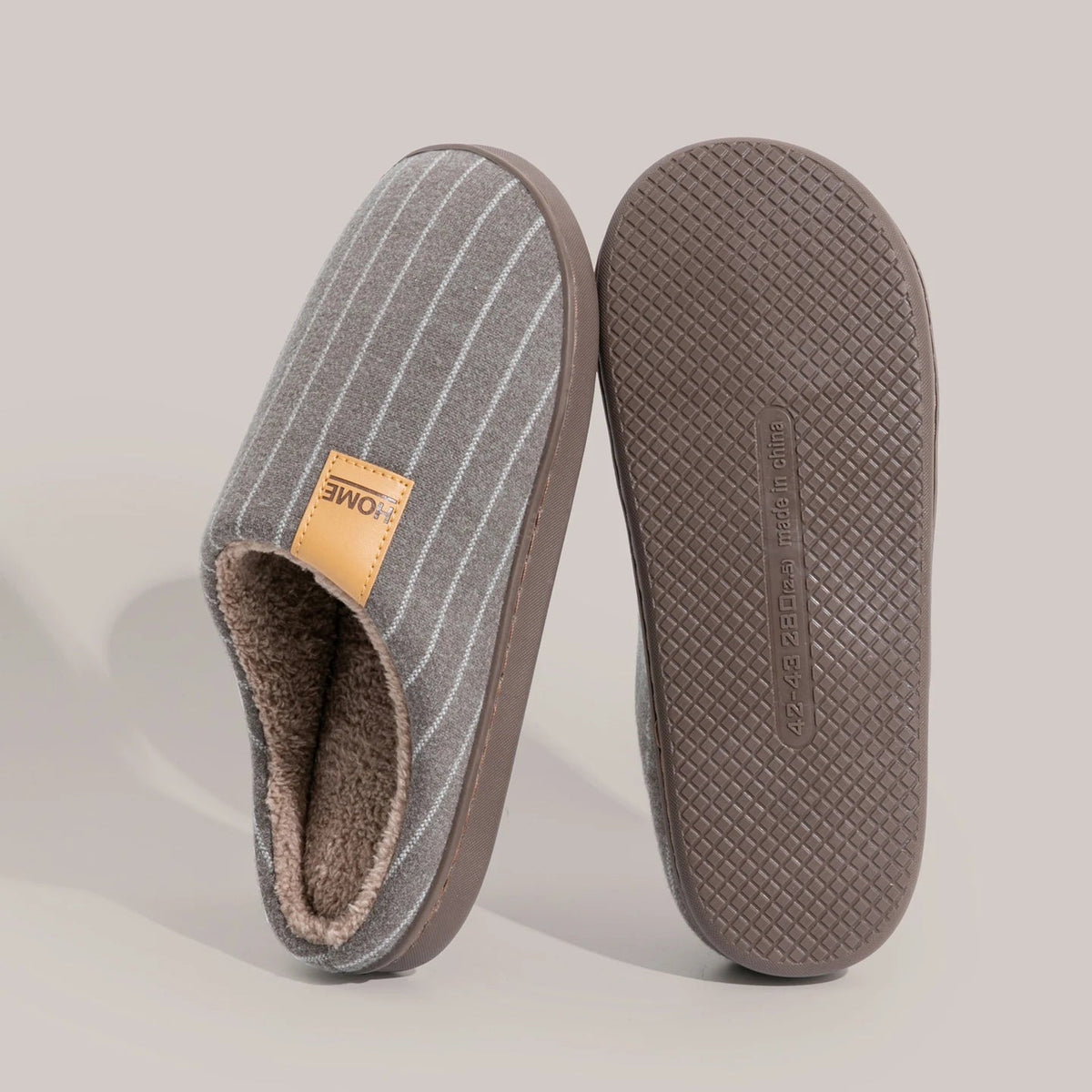 SaneShoppe-Cozy Men's Indoor Non-Slip Warm Slippers with Soft Plush Lining - Winter Comfort