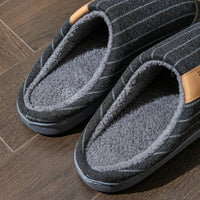 SaneShoppe-Cozy Men's Indoor Non-Slip Warm Slippers with Soft Plush Lining - Winter Comfort