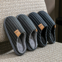 SaneShoppe-Cozy Men's Indoor Non-Slip Warm Slippers with Soft Plush Lining - Winter Comfort