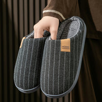 SaneShoppe-Cozy Men's Indoor Non-Slip Warm Slippers with Soft Plush Lining - Winter Comfort