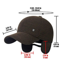SaneShoppe-Men's Adjustable Winter Baseball Cap with Ear Flaps
