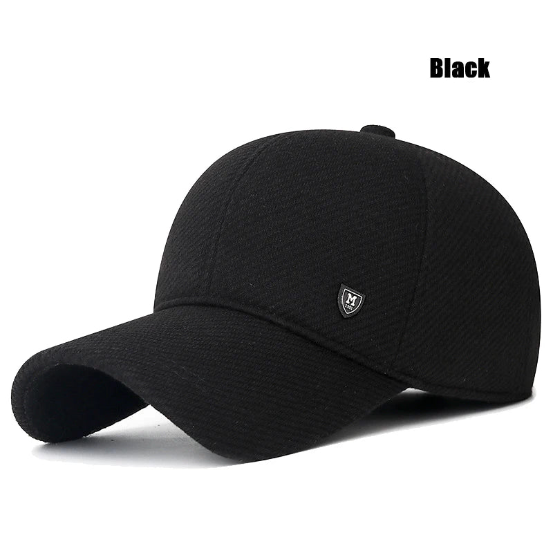 SaneShoppe-Adjustable Men's Winter Baseball Cap with Ear Flaps for Outdoor Running
