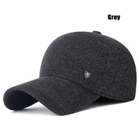 SaneShoppe-Men's Adjustable Winter Baseball Cap with Ear Flaps
