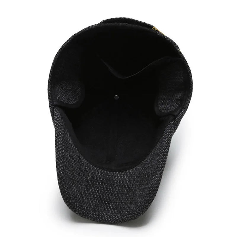 SaneShoppe - Men's Winter Baseball Cap with Ear Flaps - Thick Fleece - Lined, Windproof & Warm for Outdoor Activities