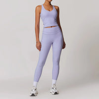 SaneShoppe-Mikeyoga 2PCS Yoga Set Women's Sportswear Workout Clothes Leggings Crop Top