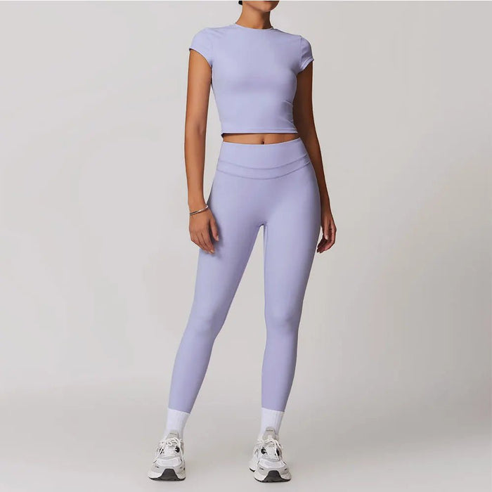 SaneShoppe-Mikeyoga 2PCS Yoga Set Women's Sportswear Workout Clothes Leggings Crop Top