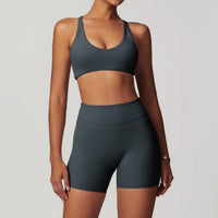 SaneShoppe-Mikeyoga 2PCS Yoga Set Women's Sportswear Workout Clothes Leggings Crop Top