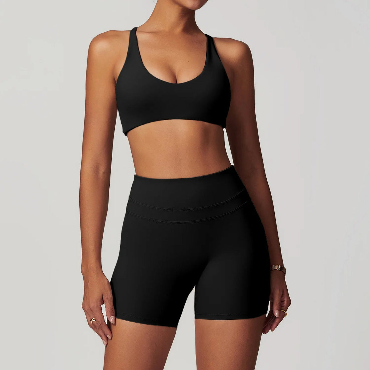 SaneShoppe-Mikeyoga 2PCS Yoga Set Women's Sportswear Workout Clothes Leggings Crop Top