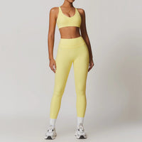 SaneShoppe-Mikeyoga 2PCS Yoga Set Women's Sportswear Workout Clothes Leggings Crop Top