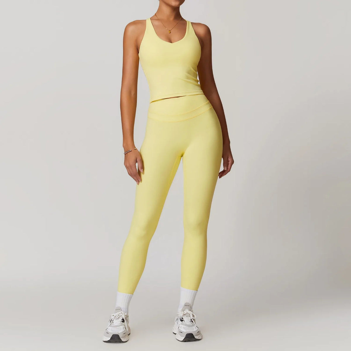 SaneShoppe-Mikeyoga 2PCS Yoga Set Women's Sportswear Workout Clothes Leggings Crop Top