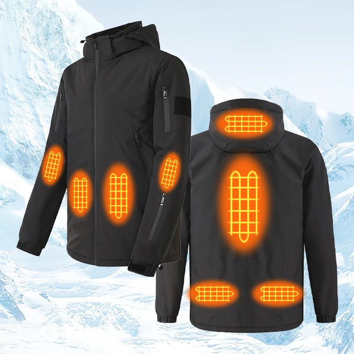 SaneShoppe-Smart Heating Jacket Men USB Electric Heated Coat Windproof Warm Outdoor