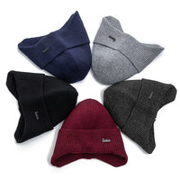 SaneShoppe - New Men Winter Hat Add Fleece Warm Earflap Cap Stylish Soft Beanie Hat For Male Outdoor Thicken Ski Sports Knitted Hat