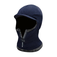 SaneShoppe - New Men Winter Warm Wool Hat Outdoor Ear Protection Hats Warm Thick Bicycle Knitted Capd Scarf Windproof Visors Cap