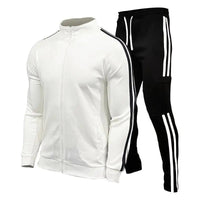 SaneShoppe-Men's Cardigan Stand Collar Sports Suit Sportswear Running Set