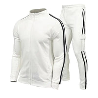 SaneShoppe-Men's Cardigan Stand Collar Sports Suit Sportswear Running Set