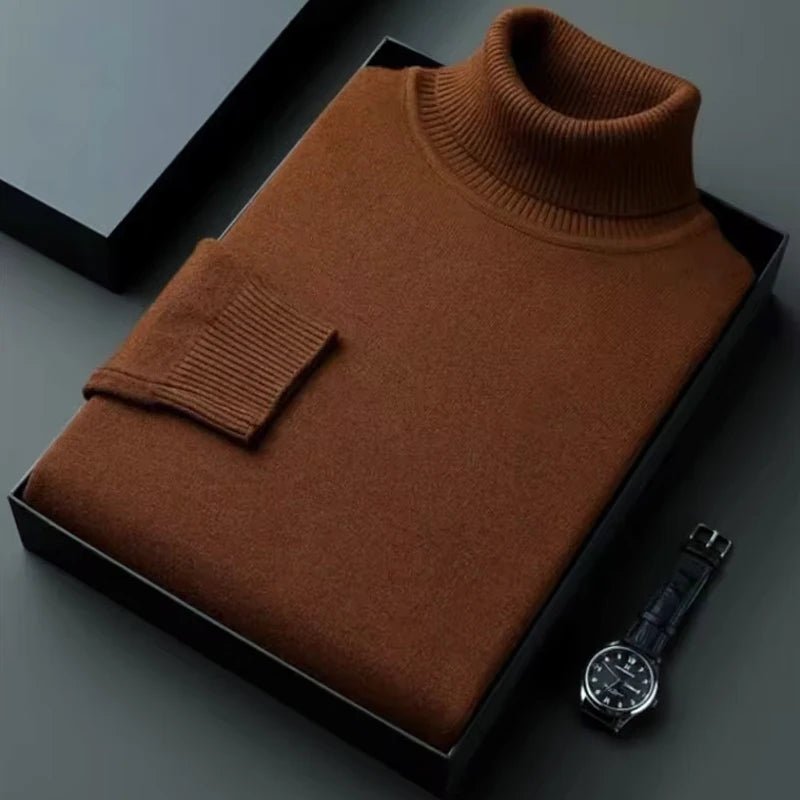 SaneShoppe-Solid Color Turtleneck Sweaters for Men - Lightweight Streetwear