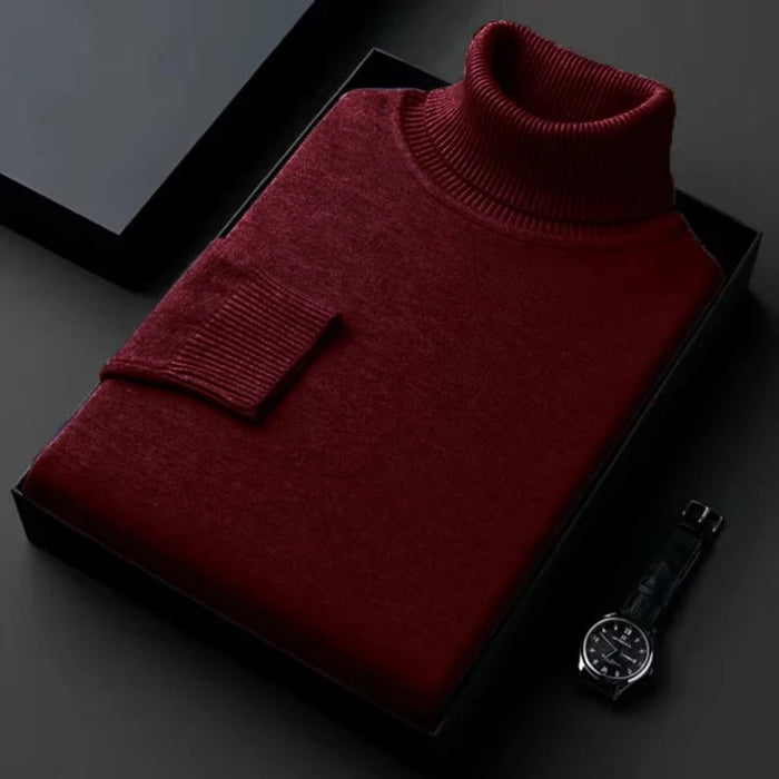 SaneShoppe-Solid Color Turtleneck Sweaters for Men - Lightweight Streetwear