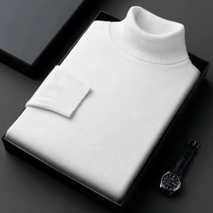 SaneShoppe-Solid Color Turtleneck Sweaters for Men - Lightweight Streetwear