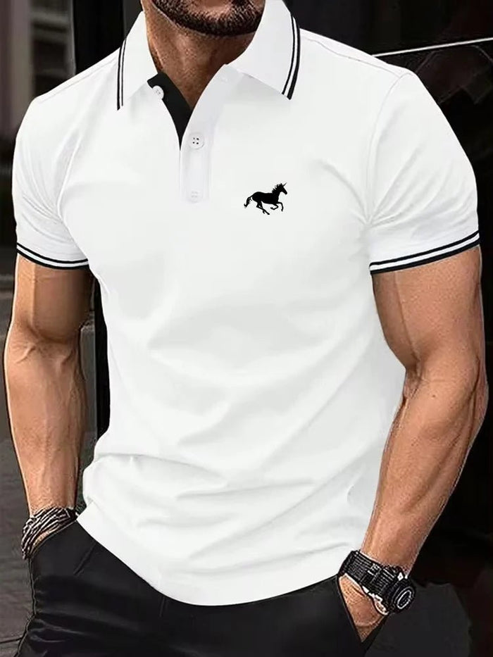 SaneShoppe-Men's Classic Polo Shirt Short Sleeve Summer Top S-3XL Casual Button Lapel