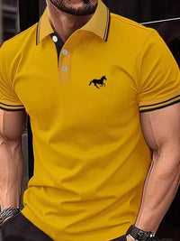 SaneShoppe-Men's Classic Polo Shirt Short Sleeve Summer Top S-3XL Casual Button Lapel