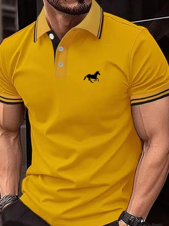 SaneShoppe-Men's Classic Polo Shirt Short Sleeve Summer Top S-3XL Casual Button Lapel