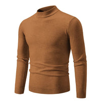 SaneShoppe-Men's Basic Solid Color Half Neck Pullovers - Autumn Knitted Oversized Sweater