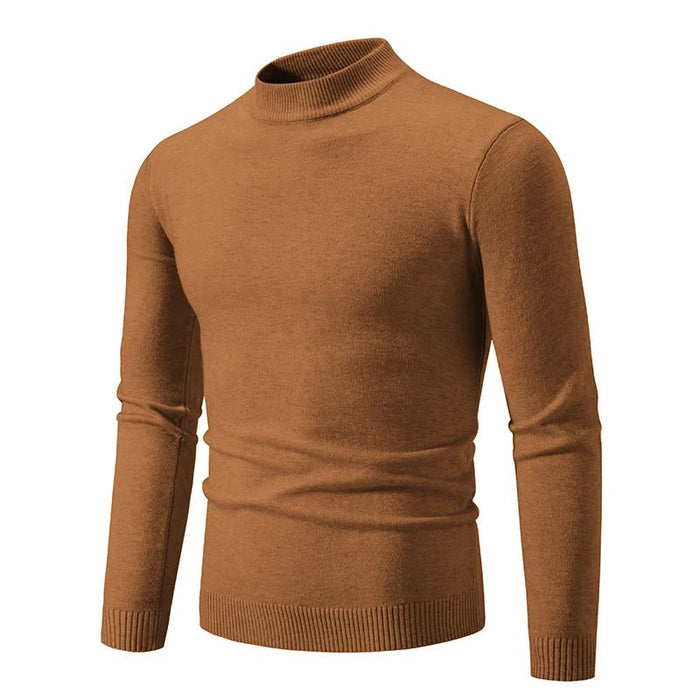 SaneShoppe-Men's Basic Solid Color Half Neck Pullovers - Autumn Knitted Oversized Sweater