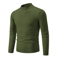 SaneShoppe-Men's Basic Solid Color Half Neck Pullovers - Autumn Knitted Oversized Sweater
