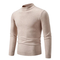 SaneShoppe-Men's Basic Solid Color Half Neck Pullovers - Autumn Knitted Oversized Sweater