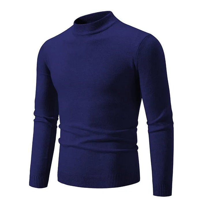 SaneShoppe-Men's Basic Solid Color Half Neck Pullovers - Autumn Knitted Oversized Sweater