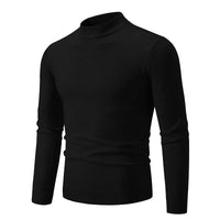 SaneShoppe-Men's Basic Solid Color Half Neck Pullovers - Autumn Knitted Oversized Sweater
