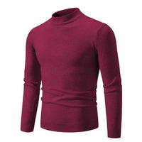 SaneShoppe-Men's Basic Solid Color Half Neck Pullovers - Autumn Knitted Oversized Sweater