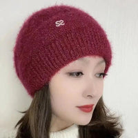 SaneShoppe - New Women Winter Hat Warm Ear Protection Knit Hats Thicken Woolen Double Layer warm Caps Elderly All - Match Cold Windproof Hats